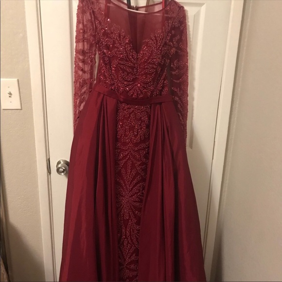 Wine Red Prom Dress - Picture 2 of 7
